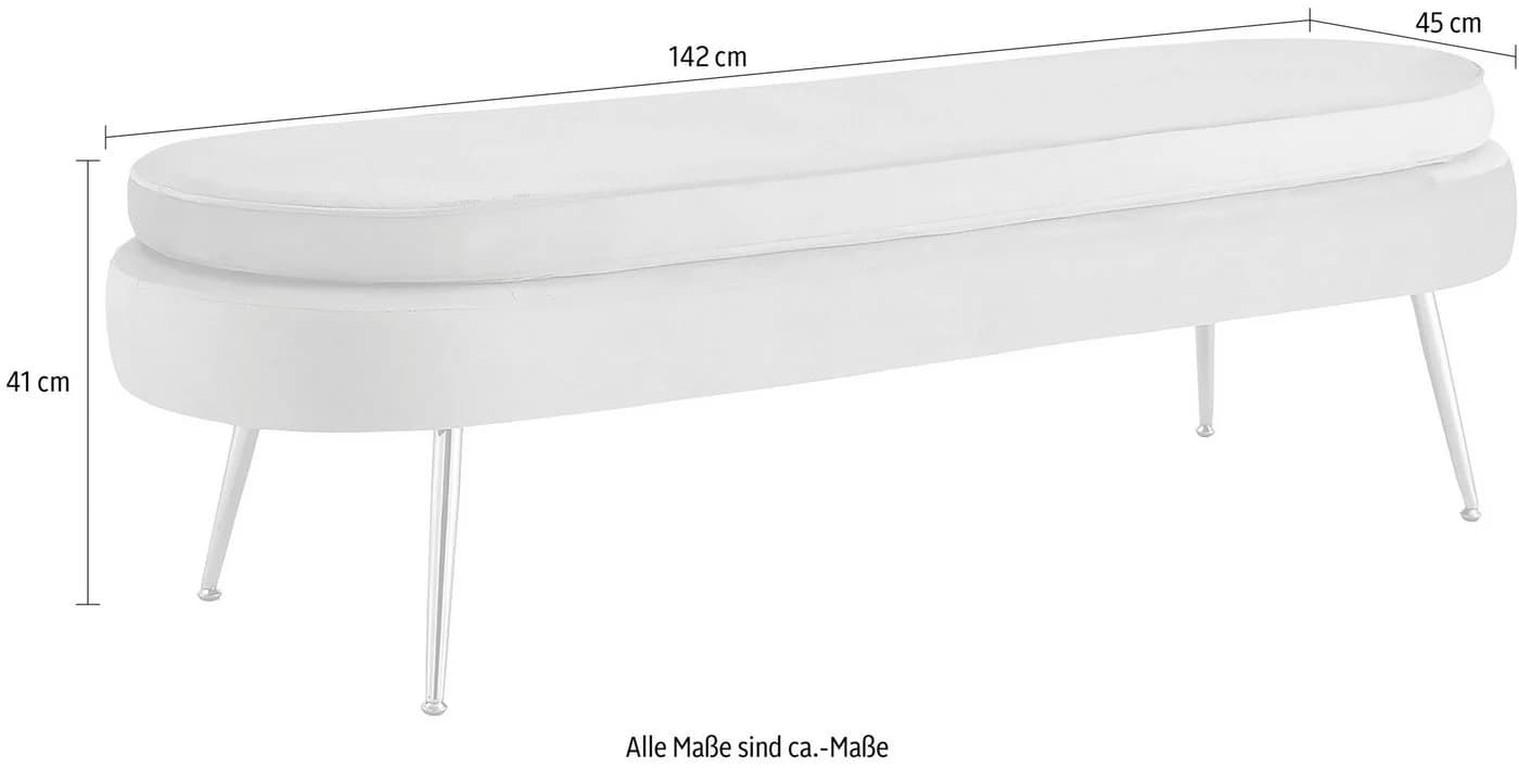 Salesfever Clam Polsterbank Beige mit Metallgestell - Bild 4