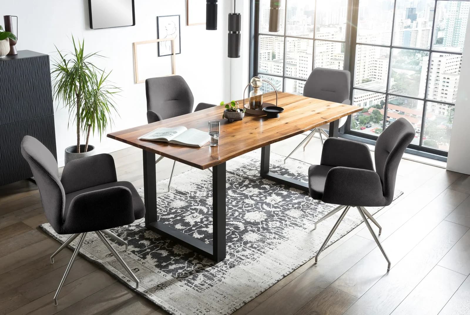 SALESFEVER Essgruppe mit Drehfunktion & Akazienholz