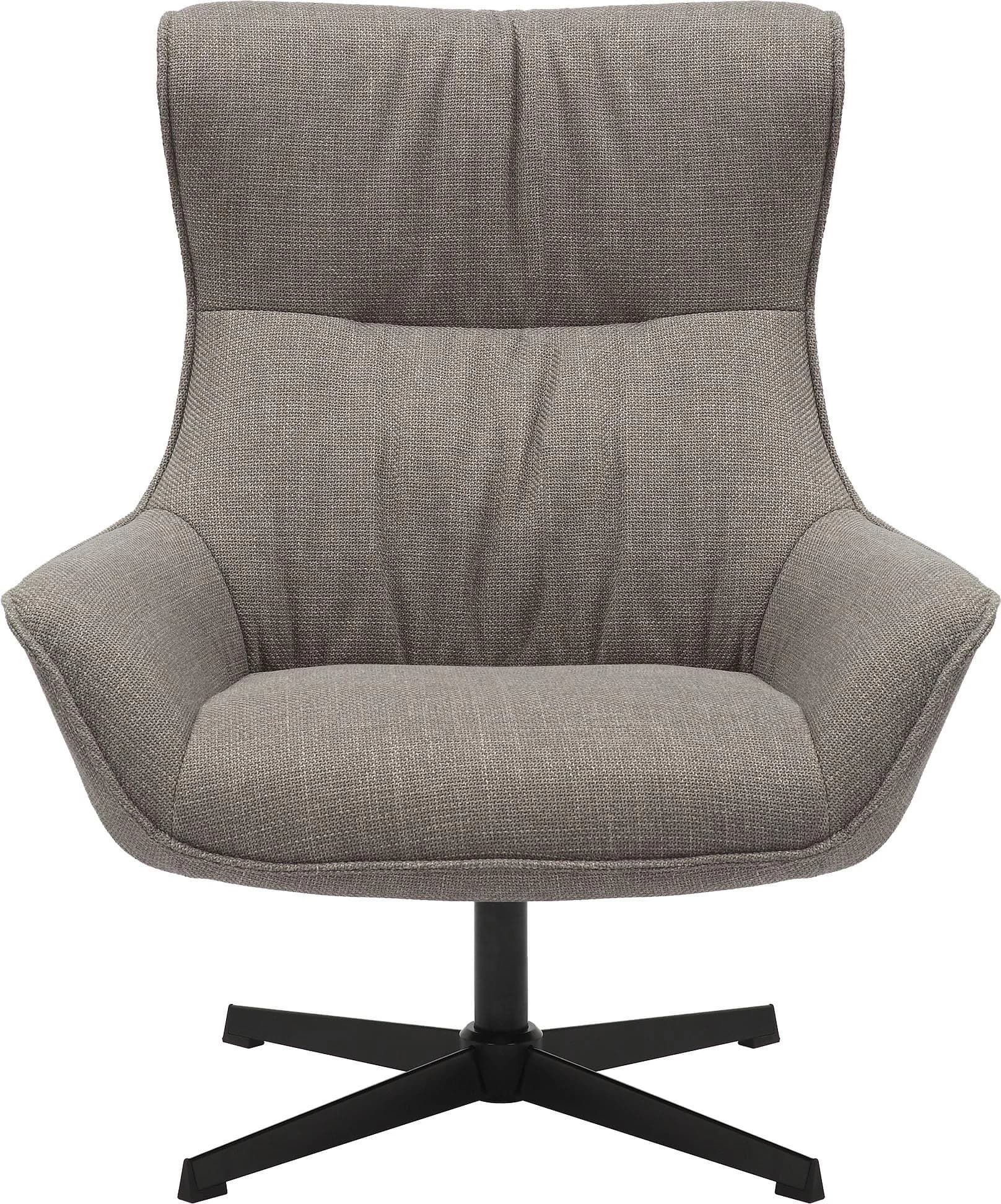 Salesfever Drehsessel Taupe Schwarz Strukturstoff mit Drehfunktion