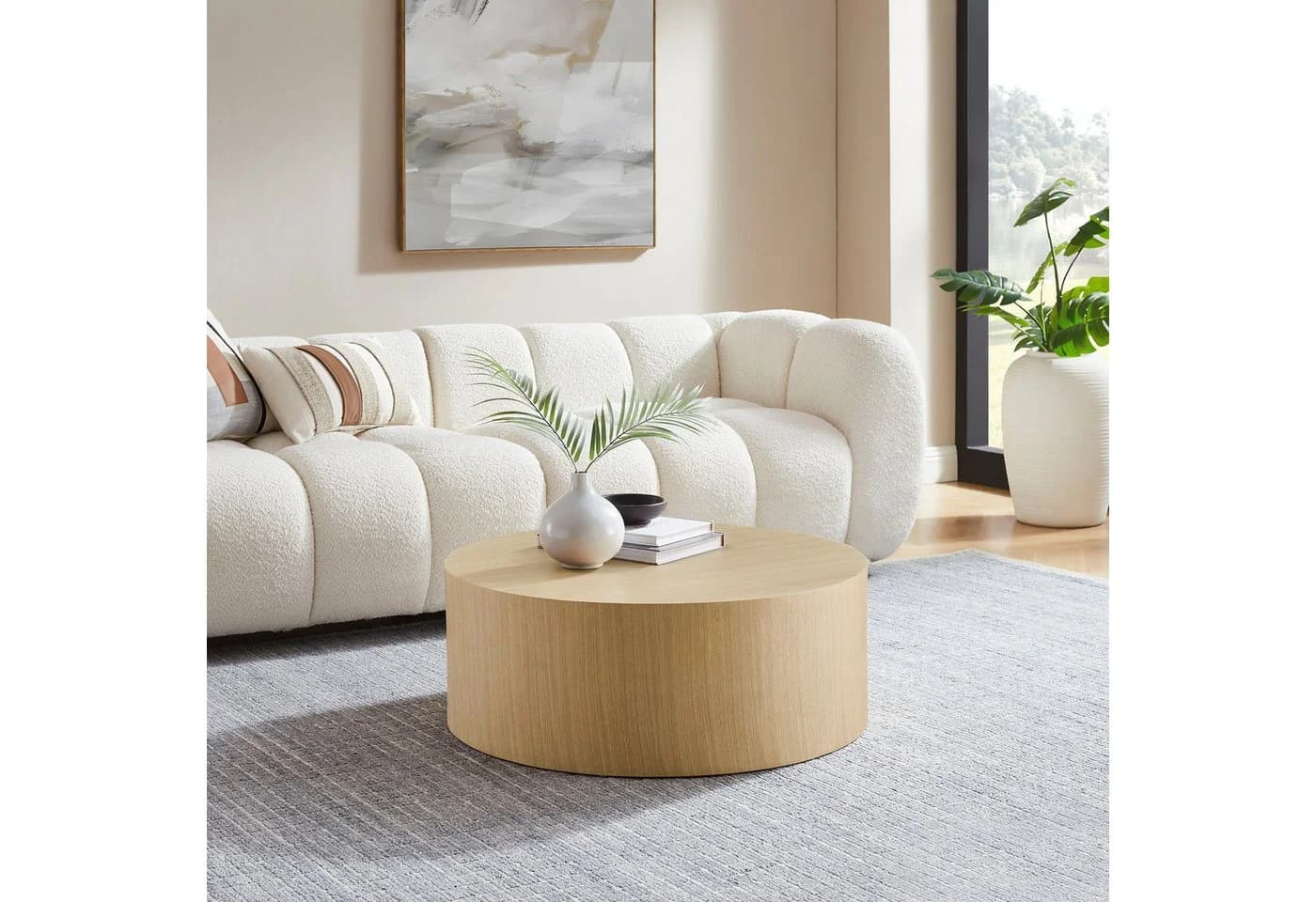 SalesFever Design-Couchtisch Rund Eiche MDF Furnier - Bild 2