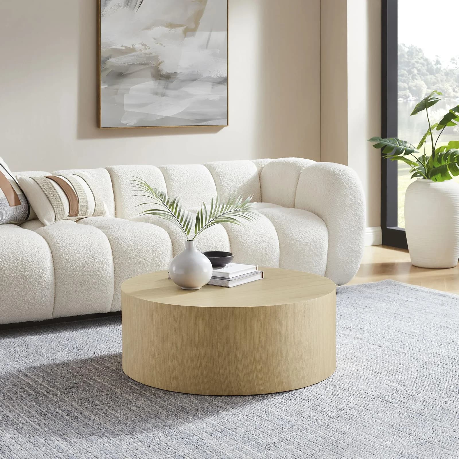 SalesFever Design-Couchtisch Rund Eiche MDF Furnier - Bild 5