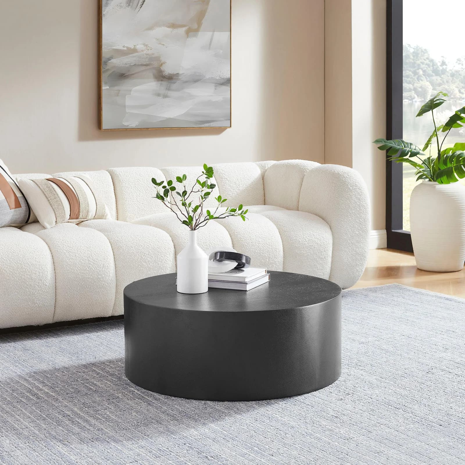 Salesfever Design-Couchtisch Schwarz Rund 80cm
