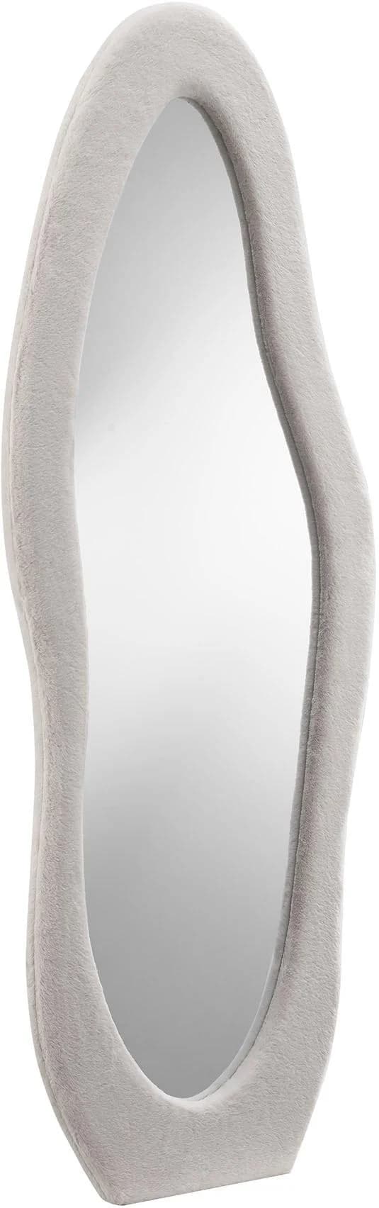 Salesfever Ganzkörperspiegel Bristol Beige mit wellenförmigem Rahmen