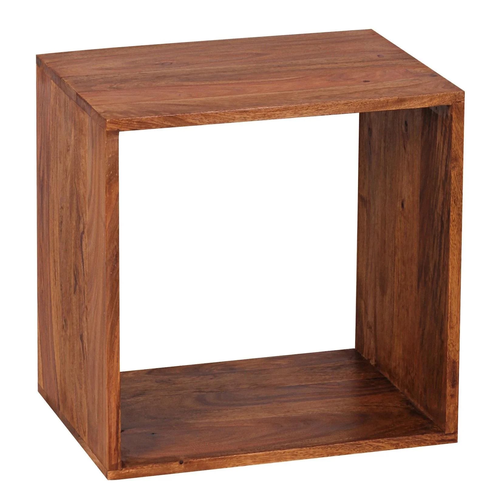 KADIMA DESIGN Cube Regal NAKO Massivholz Beistelltisch Bücherregal