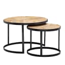 KADIMA DESIGN Couchtisch-Set ESINO Industrie-Stil Massivholz Metall Bild 1