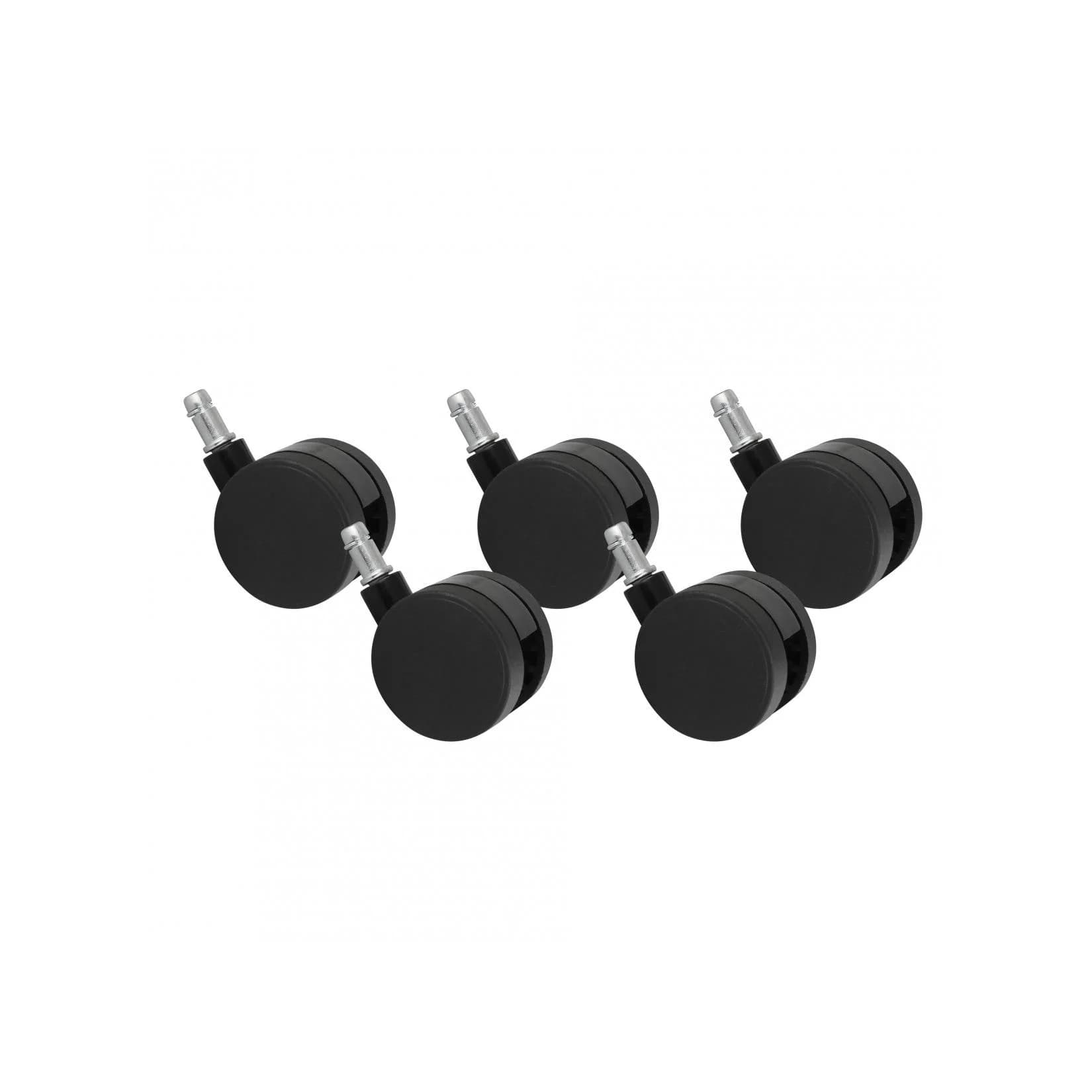 KADIMA DESIGN Premium Bürostuhlrollen Schwarz 5er Pack 60mm Polyurethan
