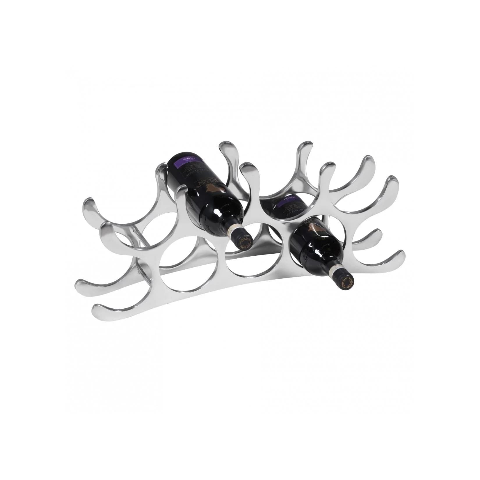 KADIMA DESIGN Modernes Weinregal aus Metall, Kapazität für 9 Flaschen, Silber