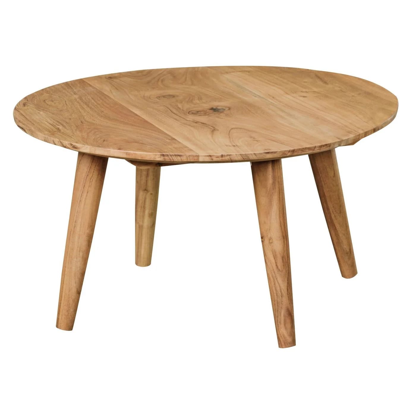 KADIMA DESIGN Couchtisch Rund Massivholz Akazie Braun - Bild 2