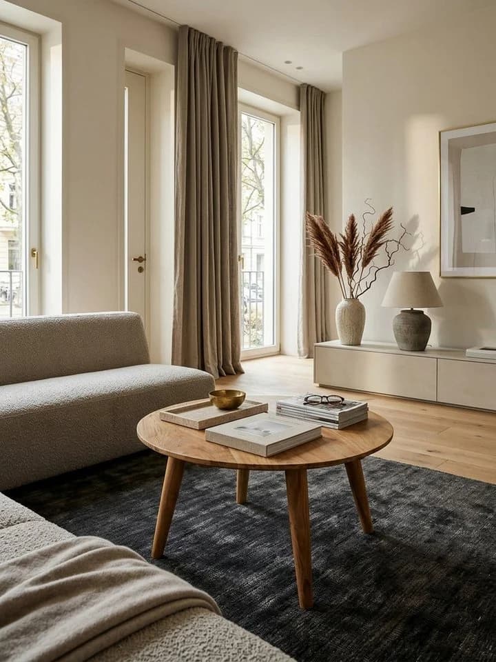 KADIMA DESIGN Couchtisch Rund Massivholz Akazie Braun - Bild 5