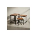 KADIMA DESIGN 3er Set Beistelltische Sheesham Massivholz Metall Bild 1