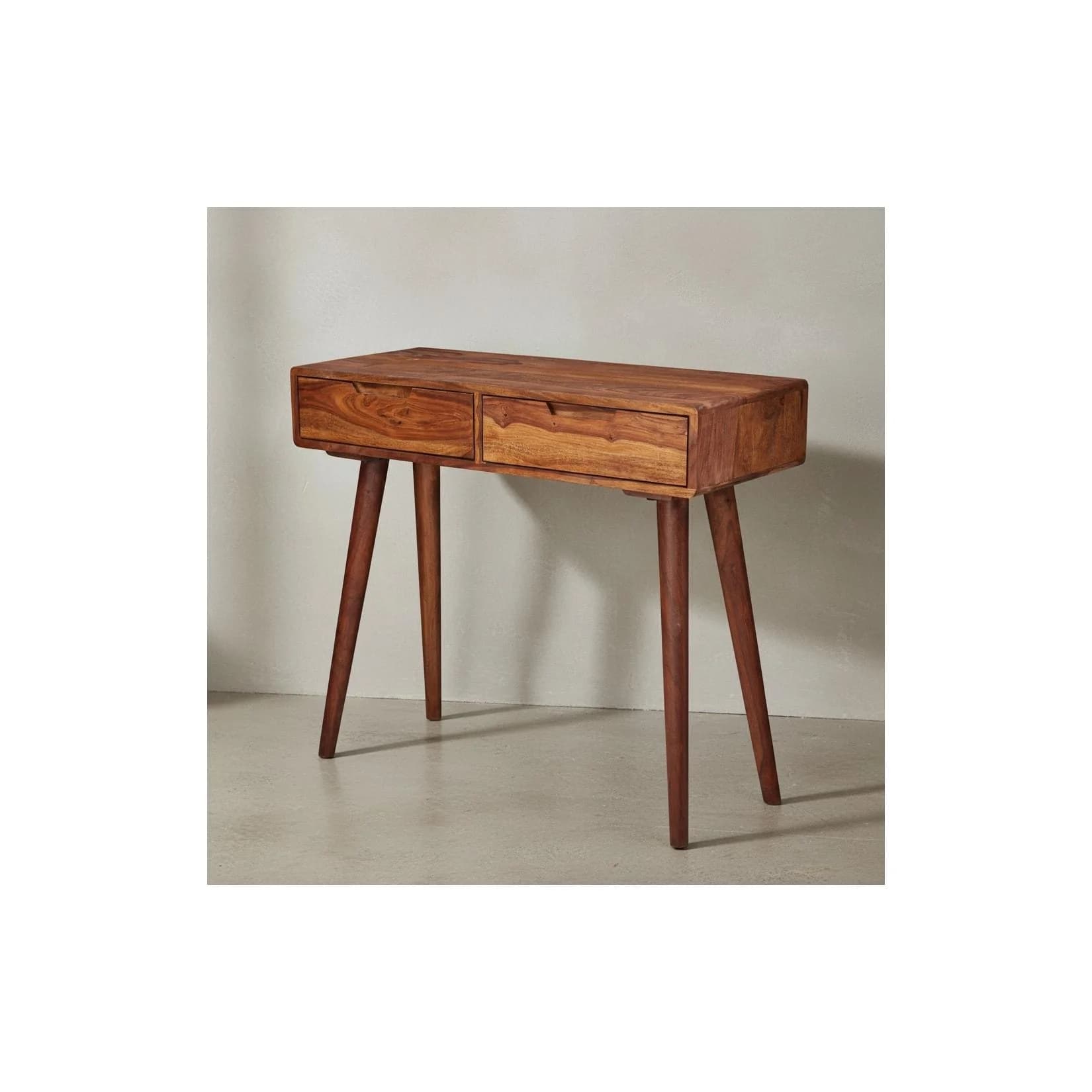 KADIMA DESIGN Rustikaler Konsolentisch Massivholz Sheesham Landhausstil
