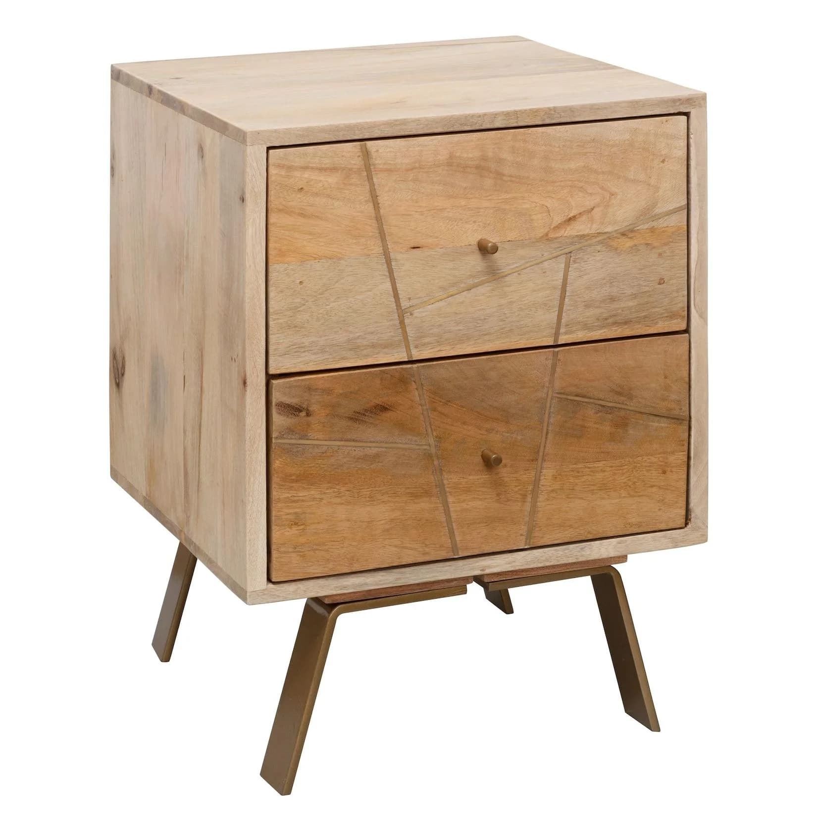 KADIMA DESIGN Rustikales Nachtkästchen Garda Massivholz Mango