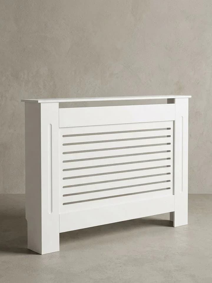KADIMA DESIGN Heizkörperverkleidung Weiß Lamellen-Muster MDF - Bild 3