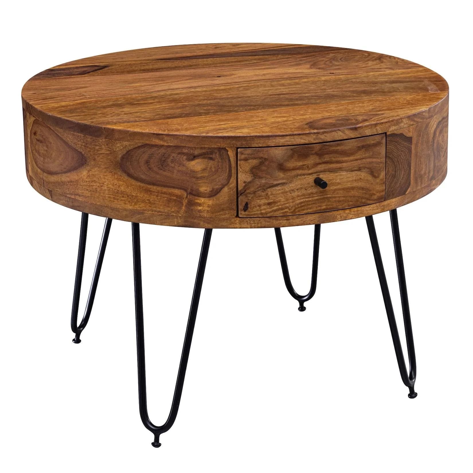 KADIMA DESIGN Couchtisch Sheesham-Massivholz mit Schubladen