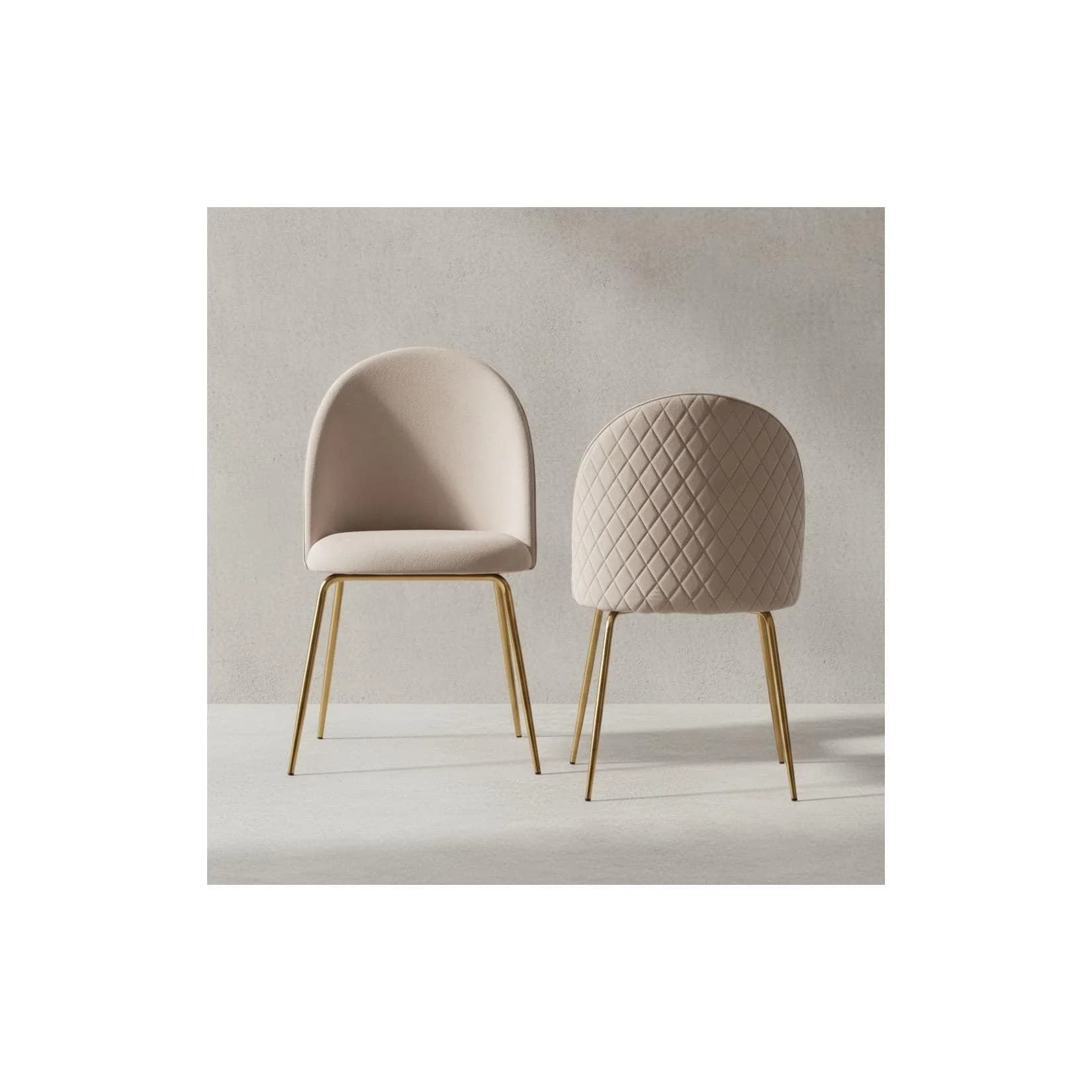KADIMA DESIGN Skandinavischer Esszimmerstuhl 2er Set Beige Grün