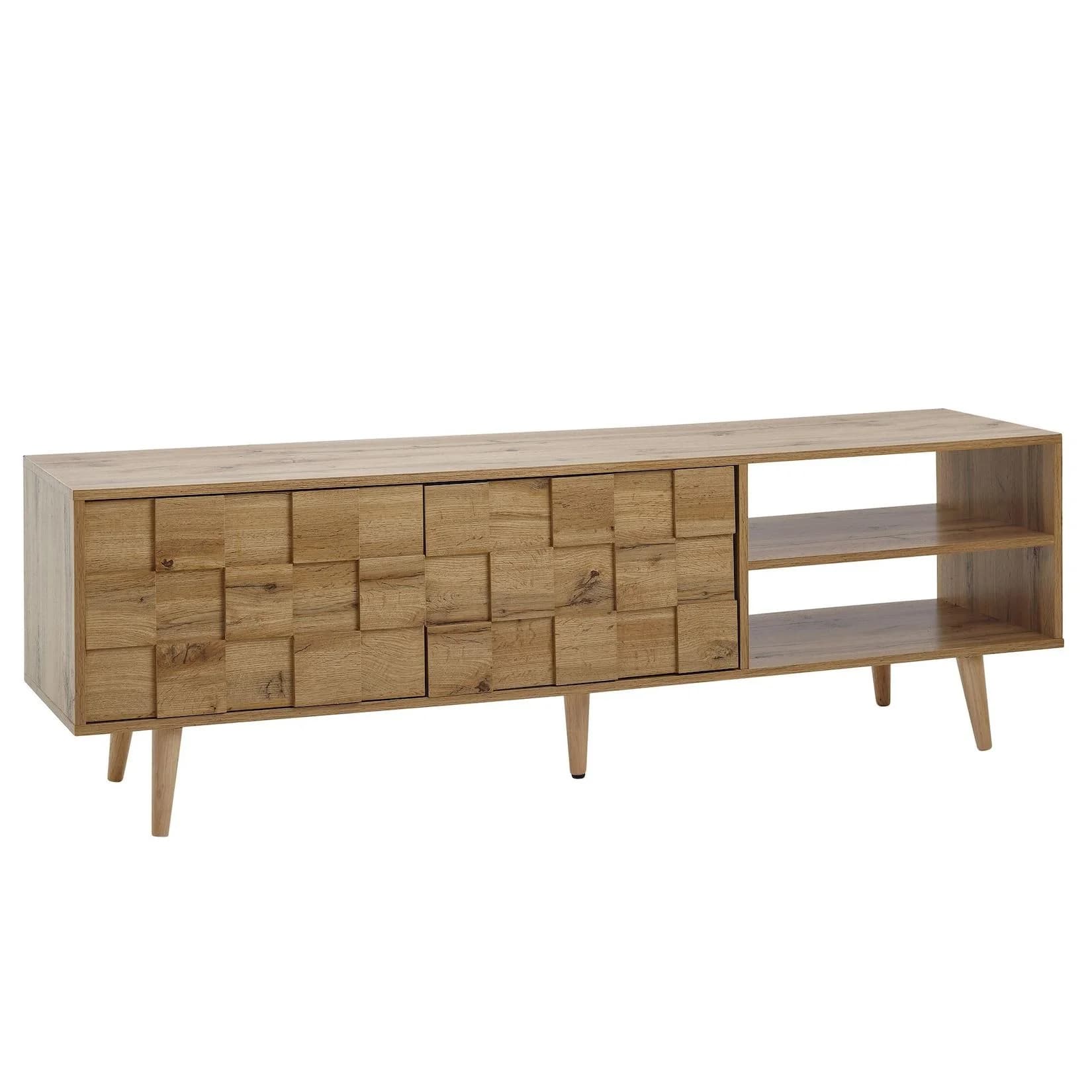 KADIMA DESIGN Eichen-Dekor Lowboard TV-Unterschrank bis 70 Zoll