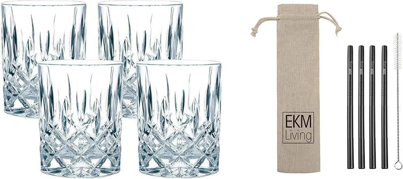 Nachtmann Whiskyglas Noblesse 4er Set Schwarz Transparent
