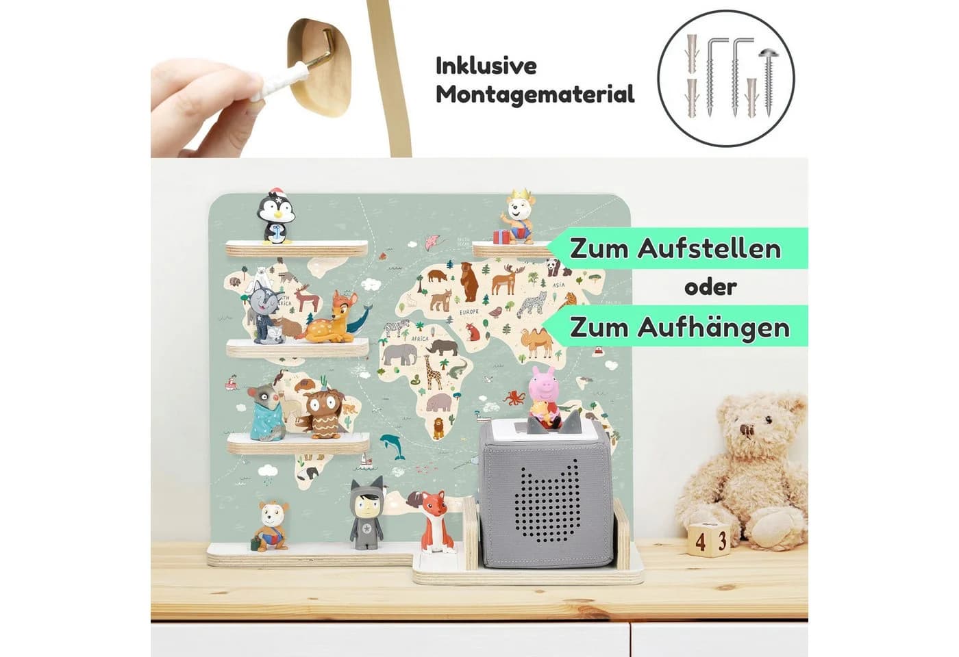 stadtecken Kinderregal Bunt für Toniebox & 35 Figuren mit Magnet - Bild 3