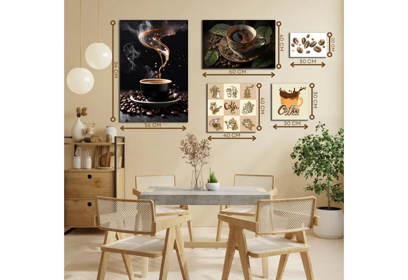 DARO Design Wandbild Kaffee Bohnen Tasse Modern - Bild 4