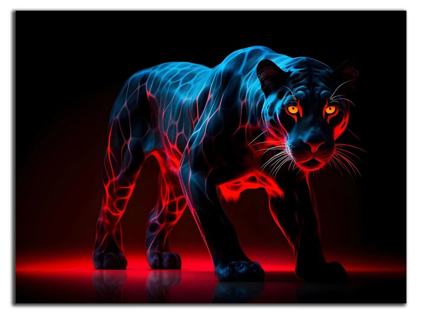 DARO Design Wandbild Neon Tiger Modern HDF-Platte - Bild 3