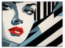 DARO Design Leinwandbild Abstrakt Frau mit roten Lippen Schwarz/Rot Bild 3
