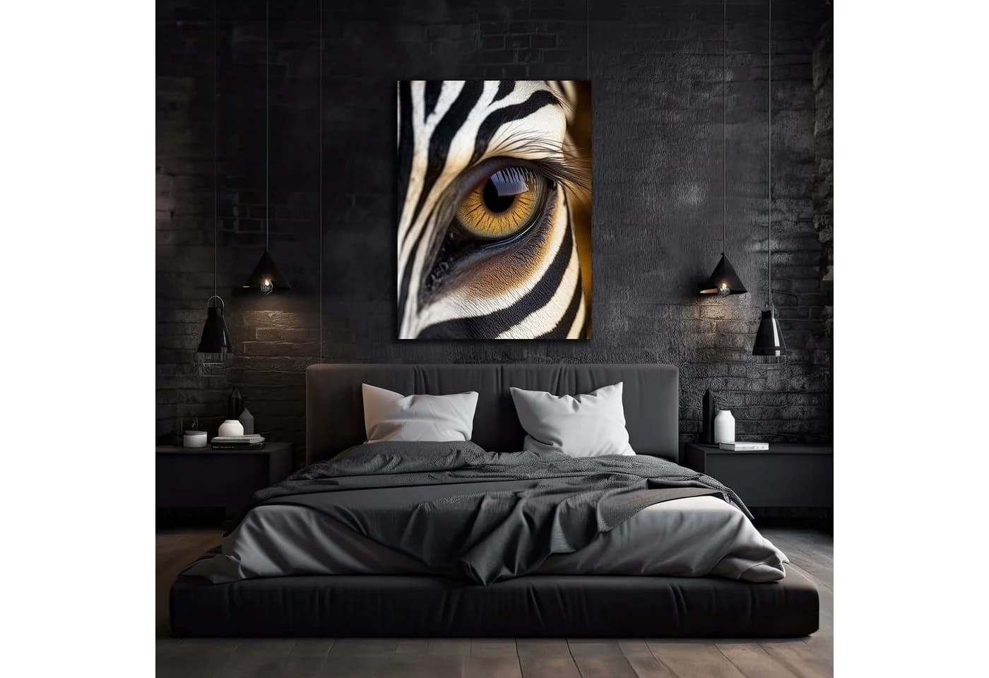 DARO Abstraktes Leinwandbild Zebra Motiv Modern Wanddeko