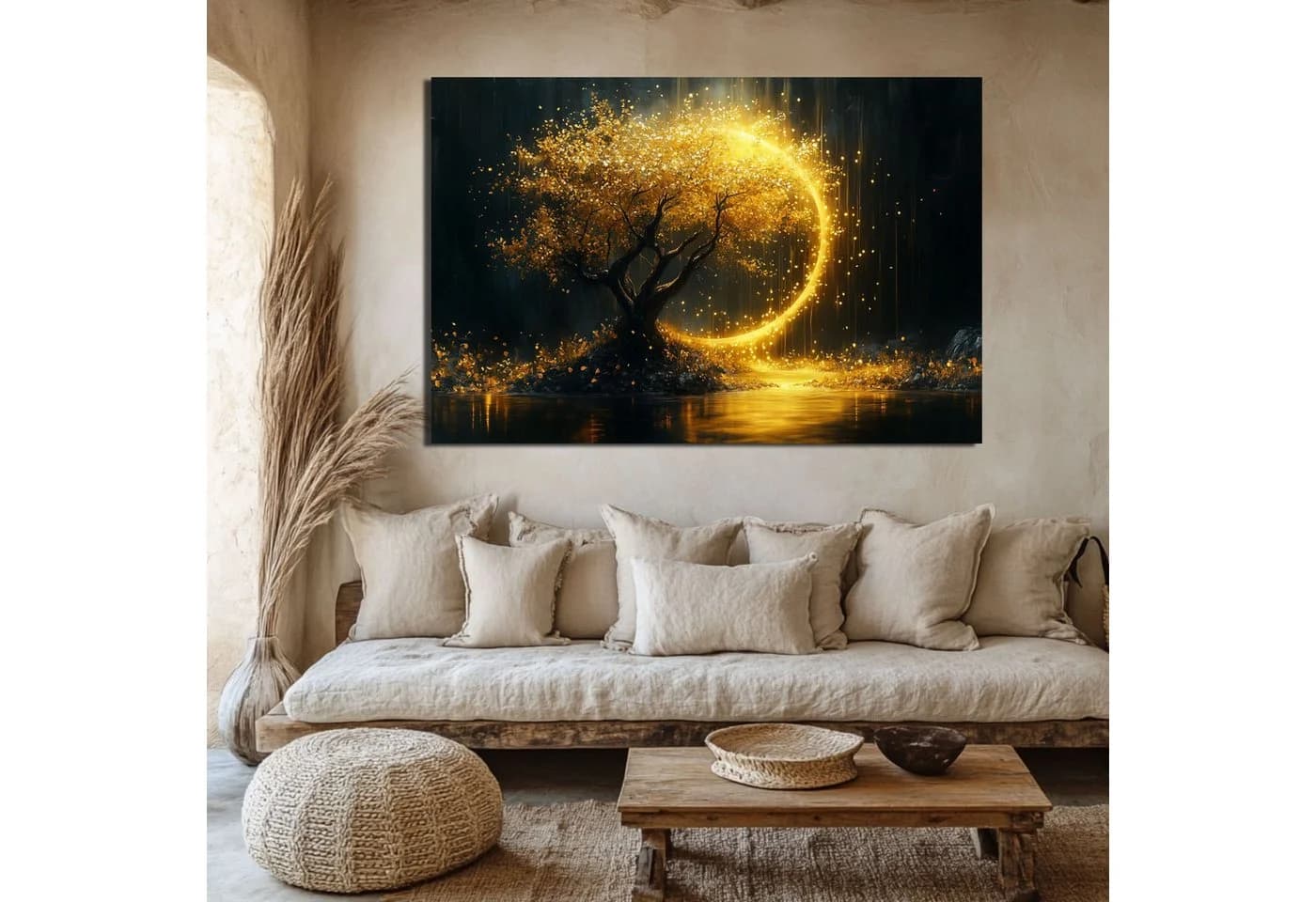 DARO Design Leinwandbild Modern Abstrakt Gold Schwarz Weiß - Bild 3