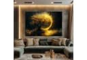 DARO Design Leinwandbild Modern Abstrakt Gold Schwarz Weiß Bild 4
