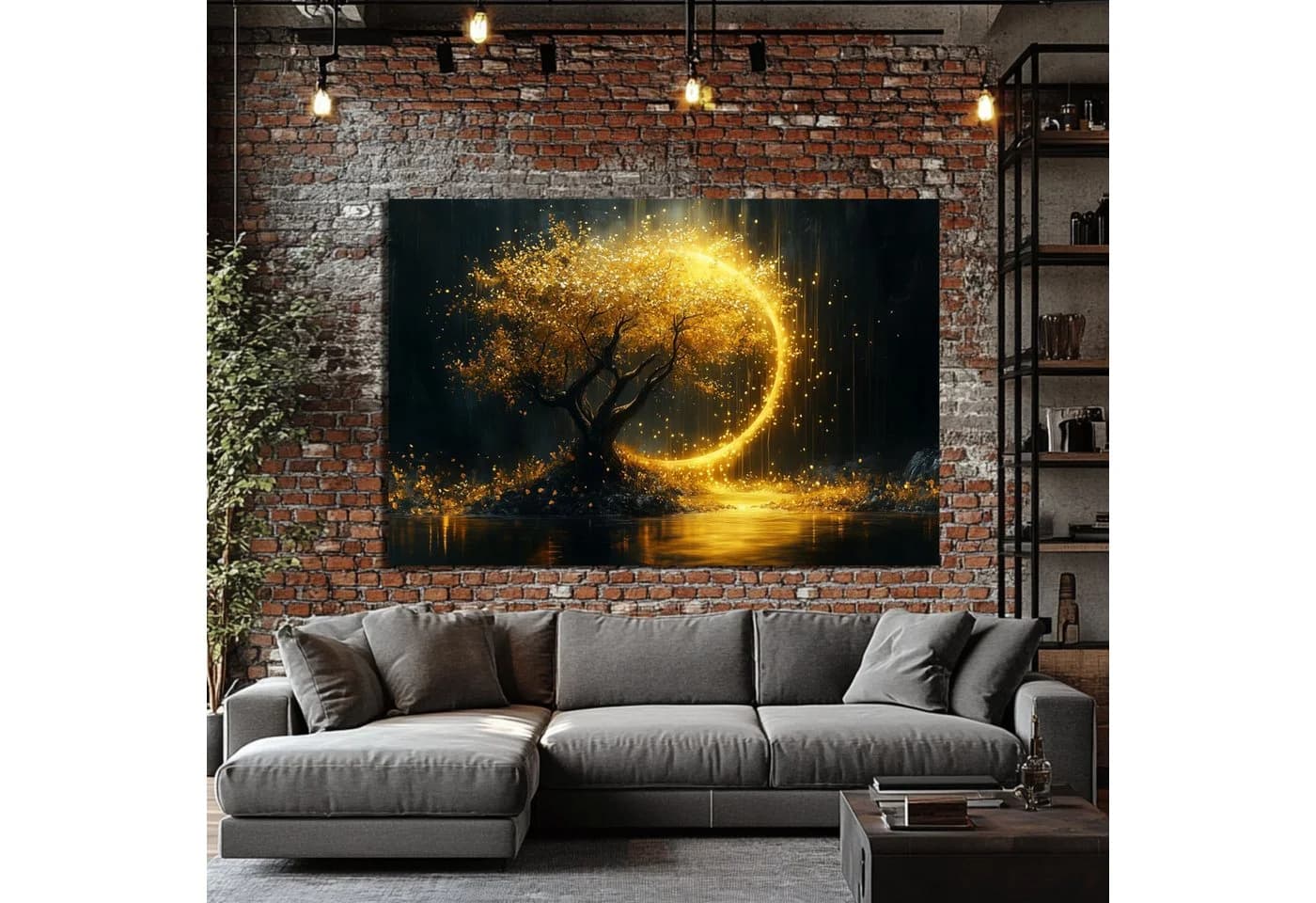 DARO Design Leinwandbild Modern Abstrakt Gold Schwarz Weiß - Bild 5