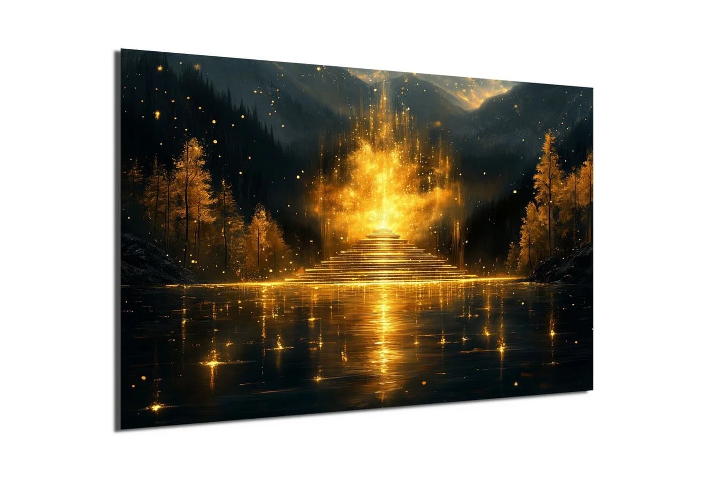DARO Design Leinwandbild Modern Abstrakt Wandbild goldener Altar - Bild 2