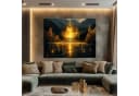 DARO Design Leinwandbild Modern Abstrakt Wandbild goldener Altar Bild 3