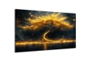 DARO Design Leinwandbild Abstrakt Gold Schwarz Modern Bild 2