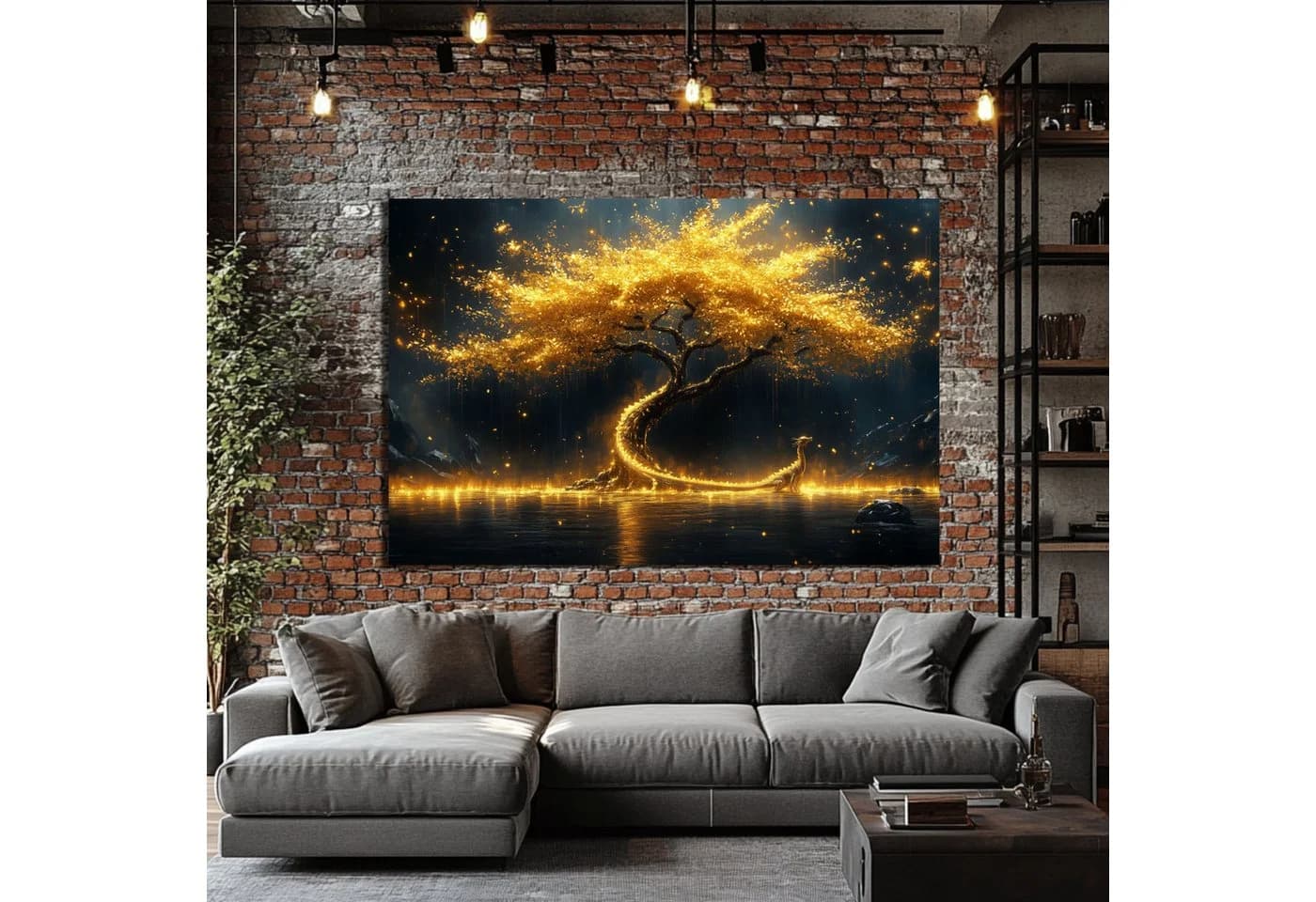 DARO Design Leinwandbild Abstrakt Gold Schwarz Modern - Bild 5