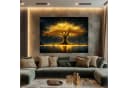 DARO Design Leinwandbild Modern Abstrakt Goldener Baum Wanddeko Bild 1