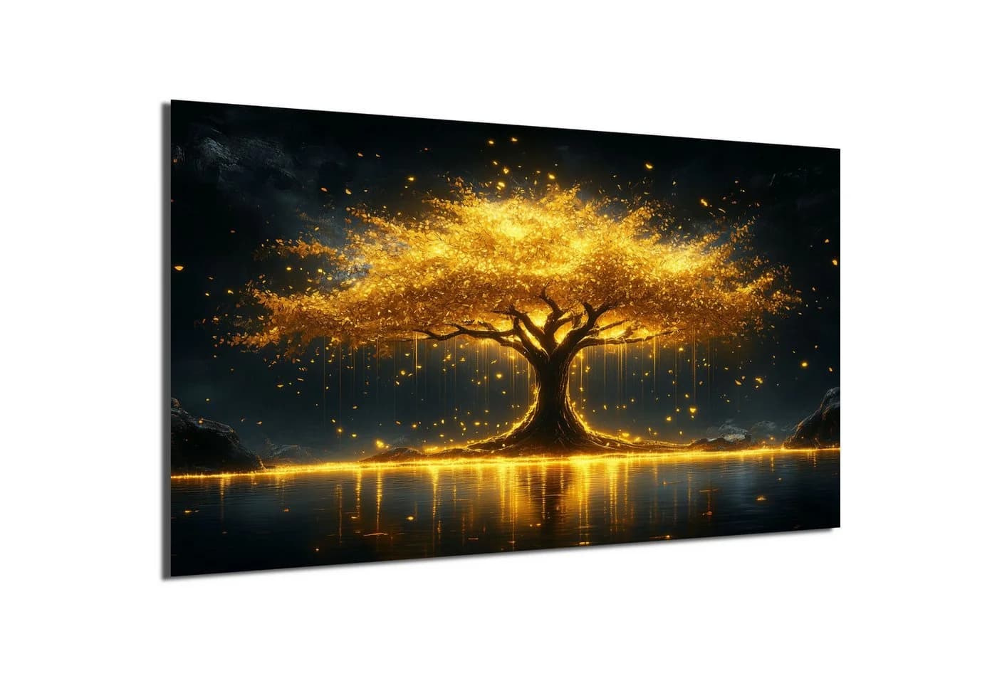 DARO Design Leinwandbild Modern Abstrakt Goldener Baum Wanddeko - Bild 2