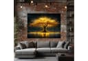 DARO Design Leinwandbild Modern Abstrakt Goldener Baum Wanddeko Bild 5