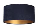 Licht-Erlebnisse Pendelleuchte AIMEE Retro Blau Gold Stoff E27 Bild 1
