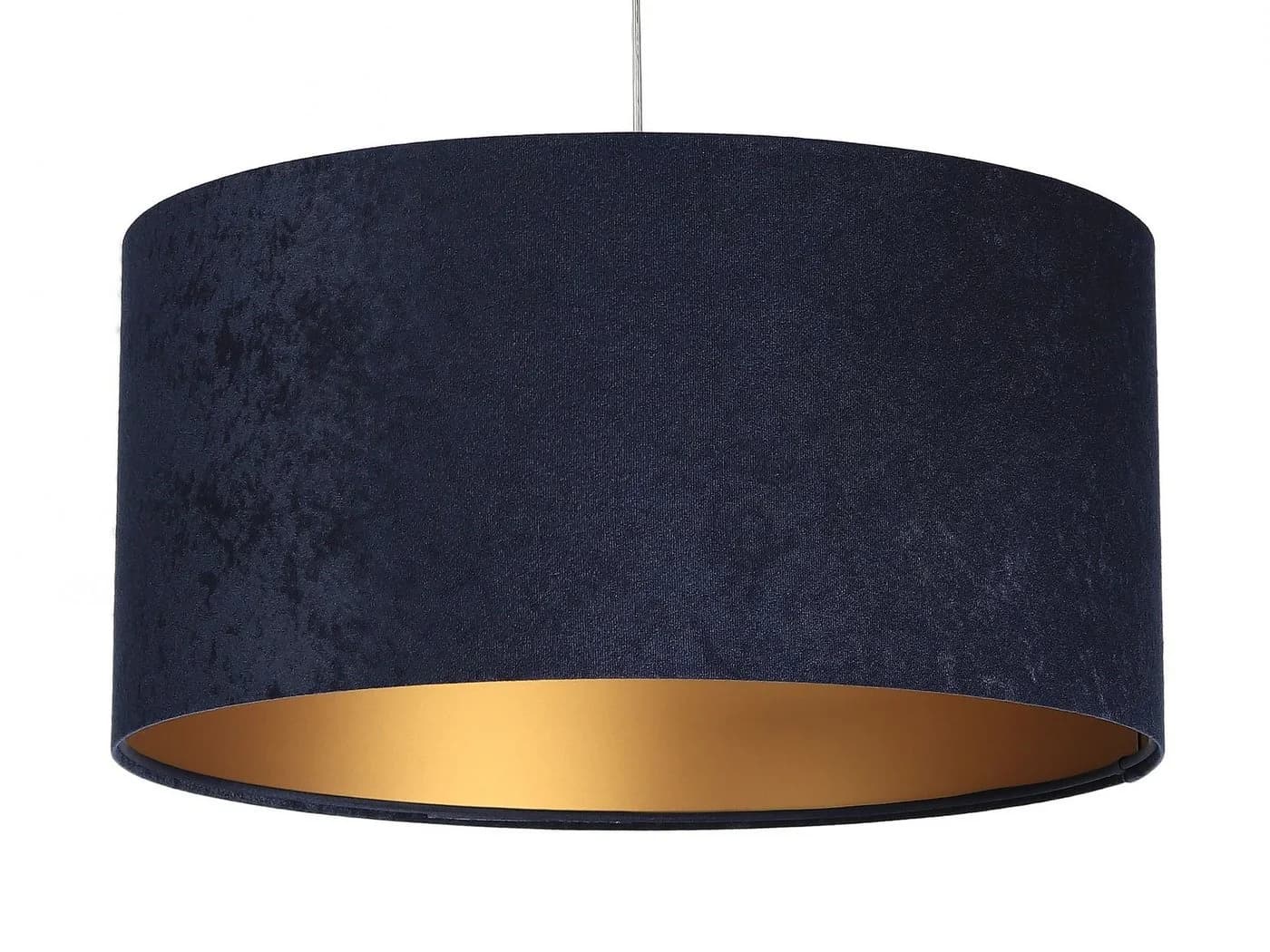 Licht-Erlebnisse Pendelleuchte AIMEE Retro Blau Gold Stoff E27