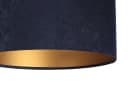 Licht-Erlebnisse Pendelleuchte AIMEE Retro Blau Gold Stoff E27 Bild 3
