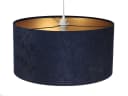 Licht-Erlebnisse Pendelleuchte AIMEE Retro Blau Gold Stoff E27 Bild 5