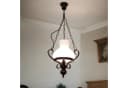 Licht-Erlebnisse Pendelleuchte PETRONEL Landhausstil Glas Metall Holz Bild 1