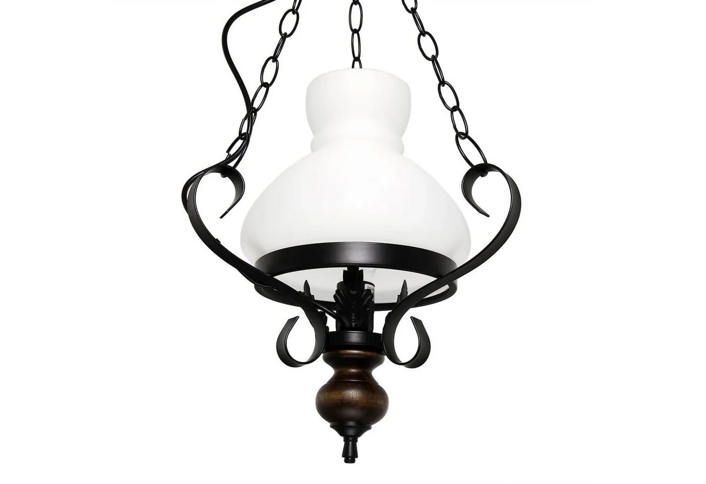 Licht-Erlebnisse Pendelleuchte PETRONEL Landhausstil Glas Metall Holz - Bild 3