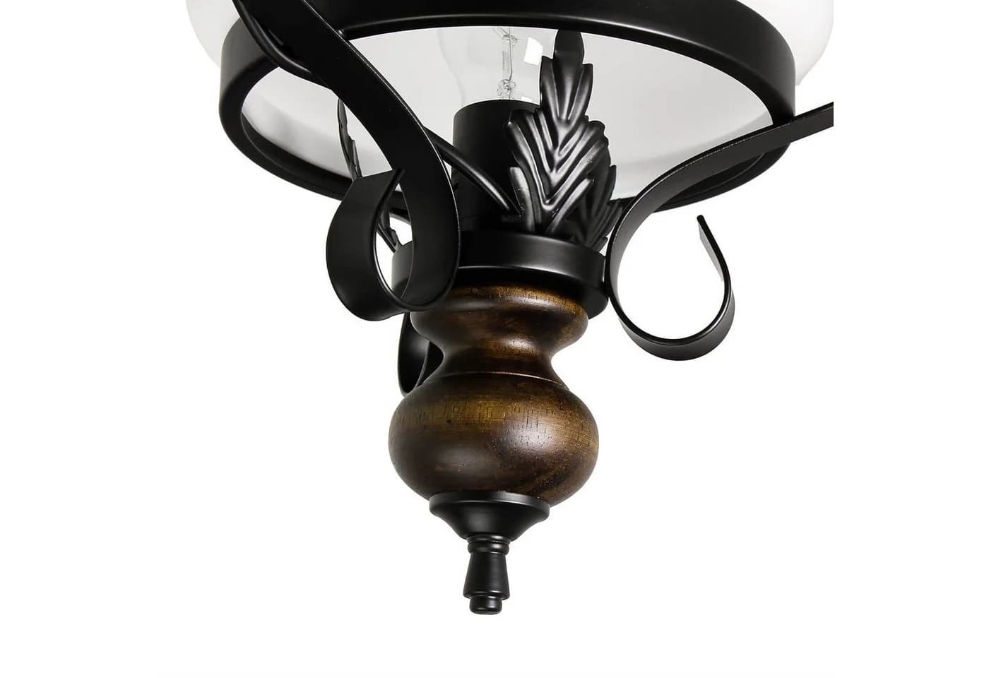 Licht-Erlebnisse Pendelleuchte PETRONEL Landhausstil Glas Metall Holz - Bild 4