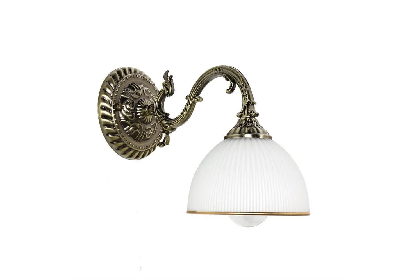 Licht-Erlebnisse Wandleuchte LOUIS Jugendstil Messing Glas - Bild 2
