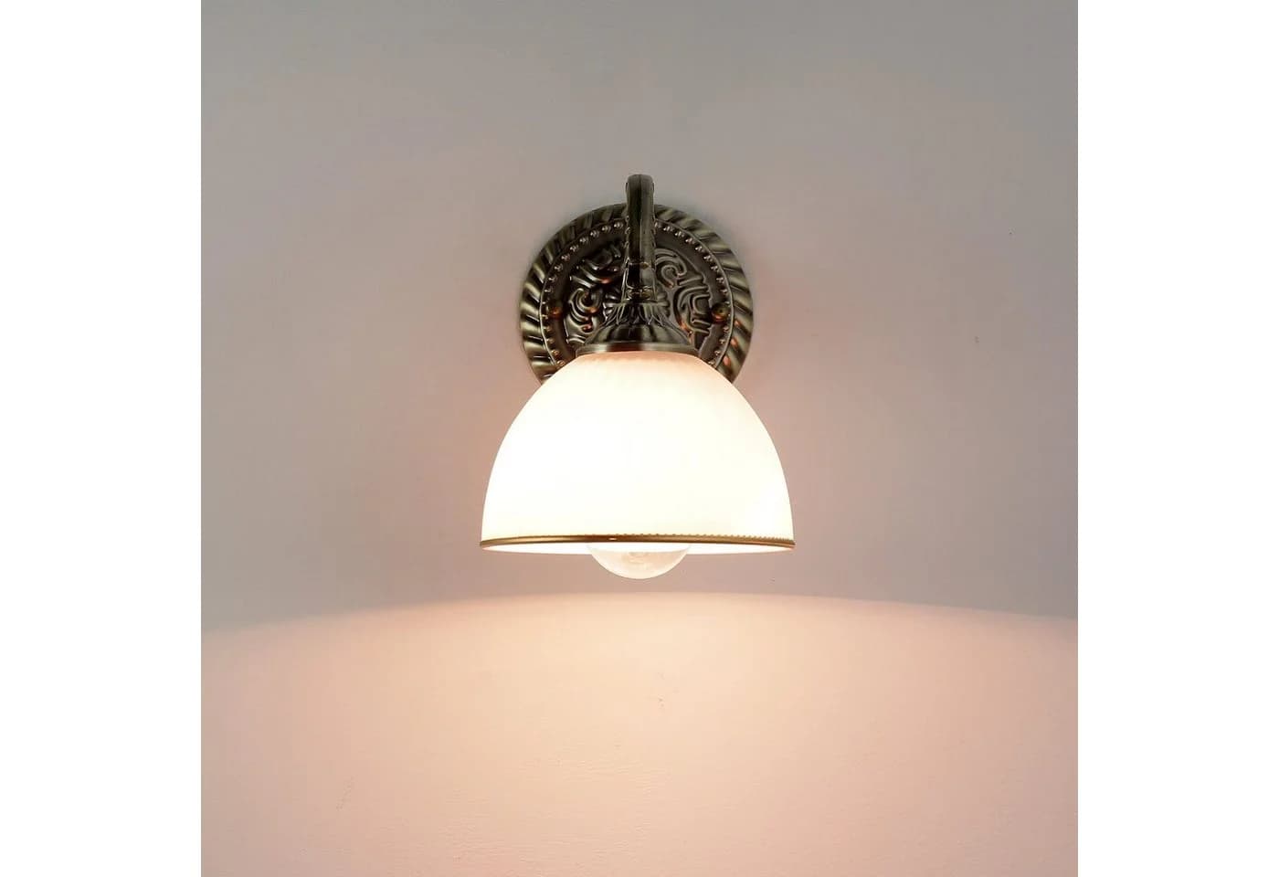 Licht-Erlebnisse Wandleuchte LOUIS Jugendstil Messing Glas - Bild 4