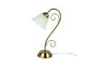 Licht-Erlebnisse Nachttischlampe ATHEN Weiß Messing E14 Glas Metall Bild 2
