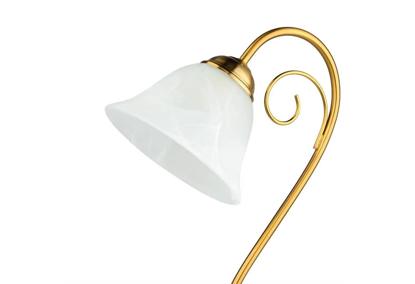 Licht-Erlebnisse Nachttischlampe ATHEN Weiß Messing E14 Glas Metall - Bild 3