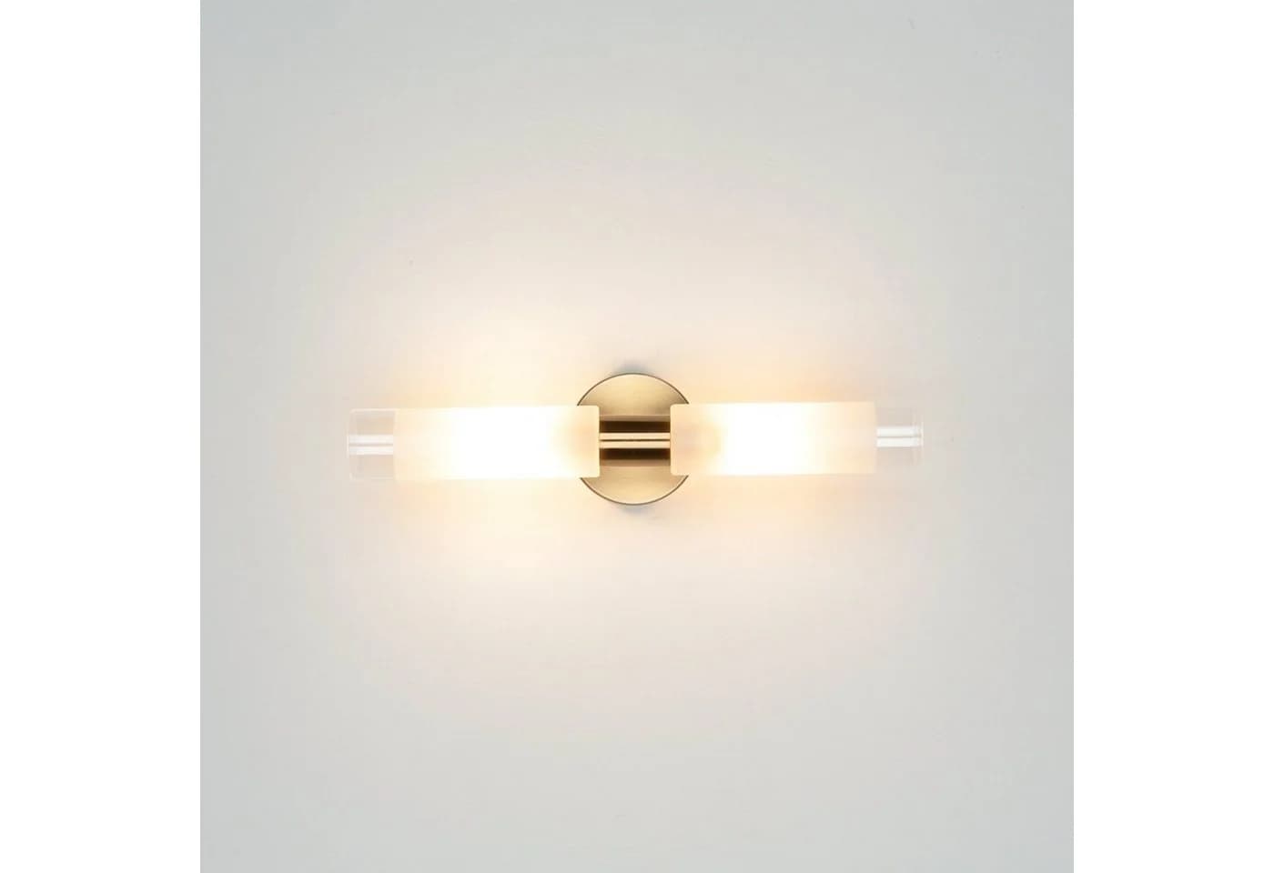 Licht-Erlebnisse Wandleuchte DAVILLA Messing Satiniertes Glas Spiegelleuchte - Bild 4