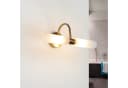 Licht-Erlebnisse Wandleuchte CONNERS Messing Satiniertes Glas Bild 1