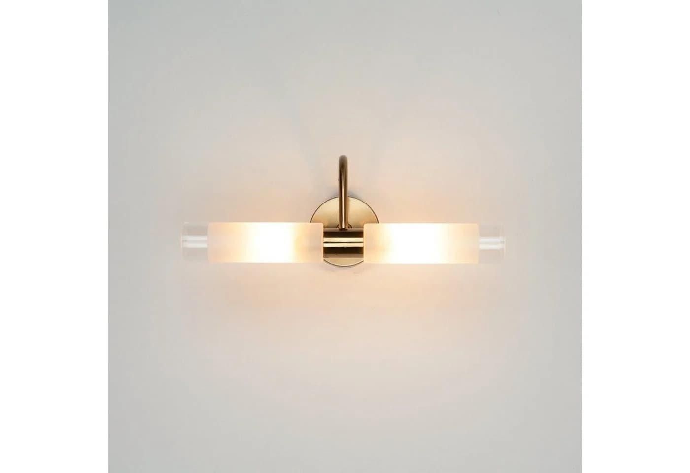 Licht-Erlebnisse Wandleuchte CONNERS Messing Satiniertes Glas - Bild 4